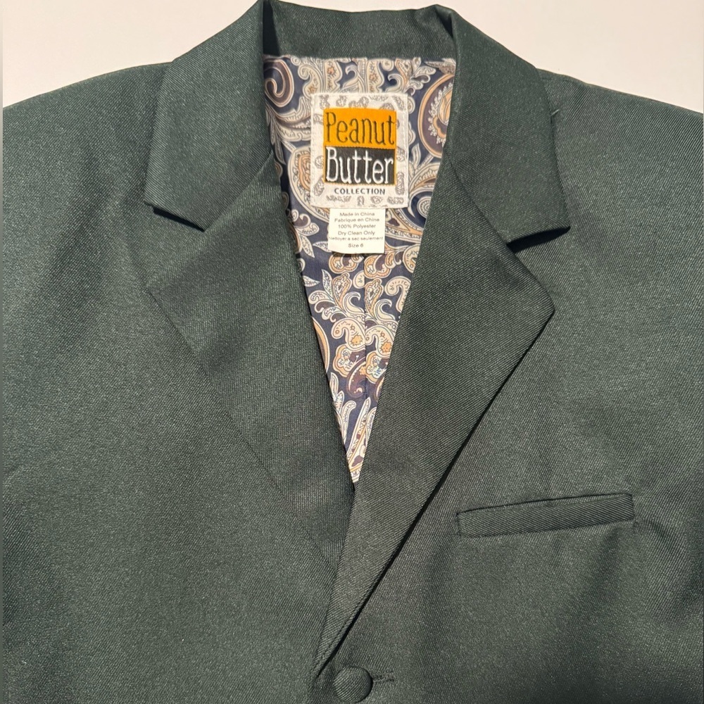 Peanut Butter Collection Boys Green Blazer Size 6 - Picture 2 of 7